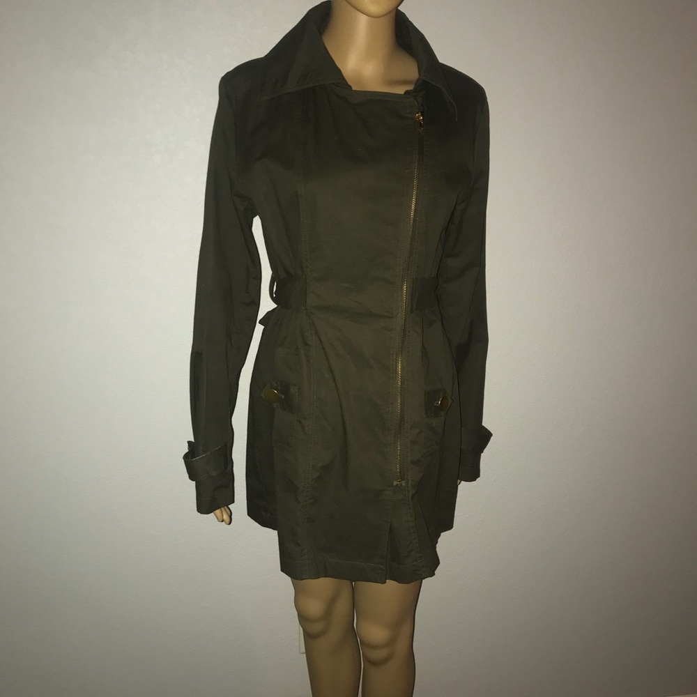 Paris Blues Large olive trench coat with zipper